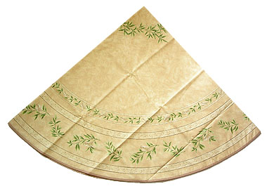 French Round Tablecloth Coated (cicada. beige) - Click Image to Close